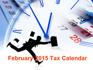 Monthly Tax Filing Dates