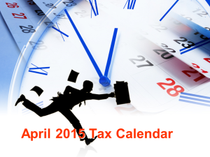 April 2015 Tax Calendar