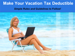 Make Your Vacation Tax Deductible