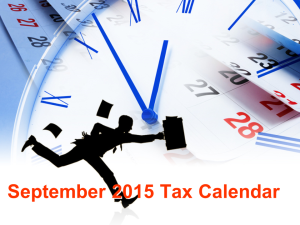 September 2015 Tax Calendar
