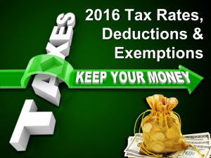 2016 Tax Rates, Deductions & Exemptions