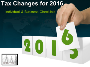 Tax Changes for 2016