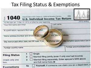 Tax Filing Status and Exemptions