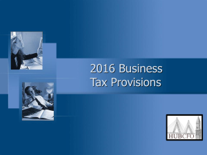2016 Business Tax Provisions