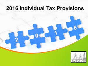 2016 Individual Tax Provisions