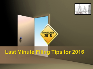 Last Minute Filing Tips for 2016