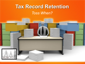Tax Record Retention; Toss When