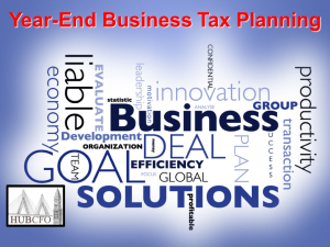 Year-End Business Tax Planning