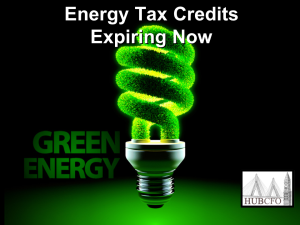 Energy Tax Credits Expiring Now